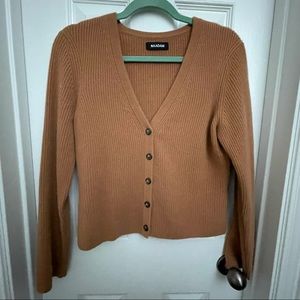 NWOT NAADAM RIBBED CASHMERE V CARDIGAN SIZE LARGE